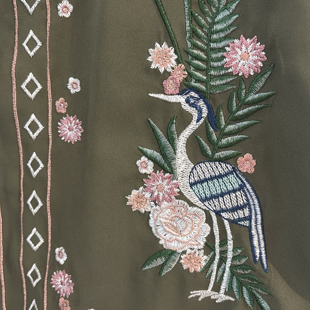 Dex Olive Camisole with Floral Embroidery - Picture 3 of 3